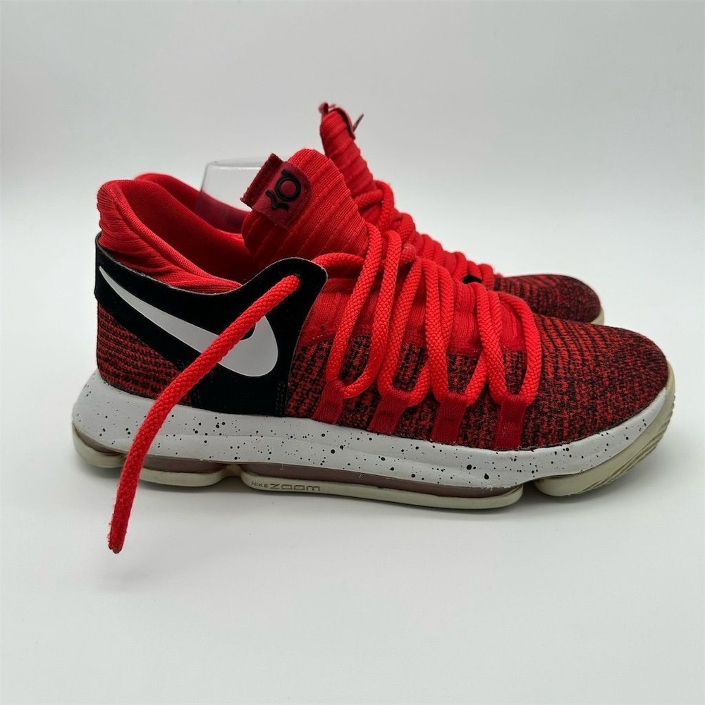 Nike KD 10 'Red Velvet' Basketball Sneakers Youth 4Y Mid Top Red